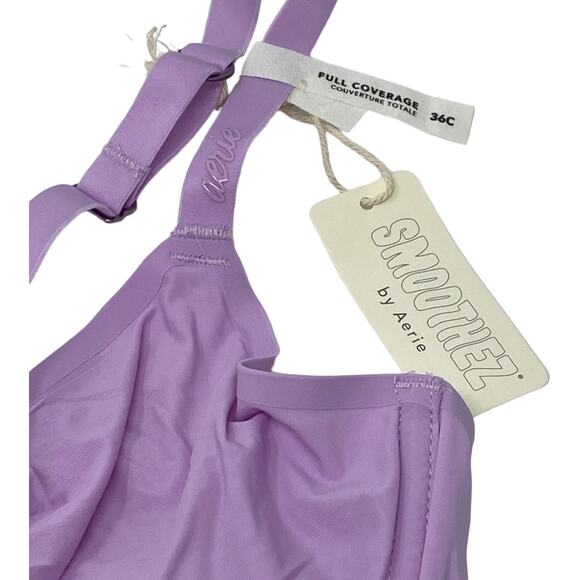 Smoothez By Aerie Women's Size 34C Full Coverage Unlined Bra Lavender Purple NWT - Picture 2 of 3